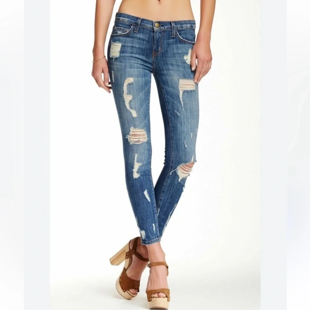 Current Elliott‎ Jeans The Stiletto Jodie Shredded Skinny 27 Distressed Stretch